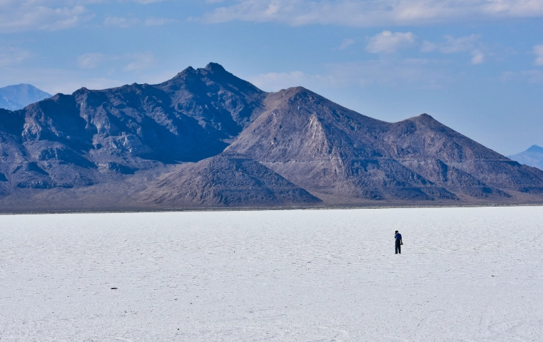 drive on Great Salt Lake Desert
